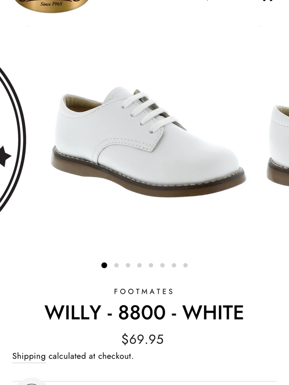 Footmates Willy 8800 Boys White Leather Oxford Shoes